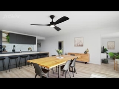 Ventilateur de plafond 2 en 1 avec moteur à courant continu léger Ventilateur intelligent noir à grande vitesse