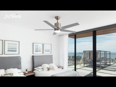 Ventilateur de plafond en nickel satiné avec 5 lames en MDF