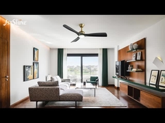 Ventilateur de plafond LED moderne de 52 pouces avec moteur CC, lames ABS noires