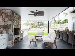 Ventilateur de plafond à moteur CC de 52 pouces avec 5 pales en ABS, design d'inspiration tropicale