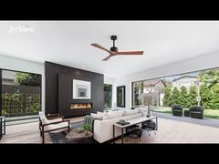 Ventilateur de plafond en bois massif de 52 pouces, moteur CC silencieux, design moderne pour salon et chambre à coucher