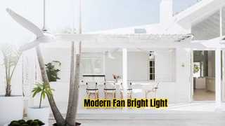 Ventilateur de plafond moderne blanc de 52 pouces avec lumière