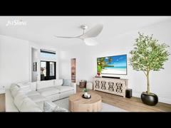 Ventilateur de plafond blanc minimaliste de 54 pouces, flux d'air puissant