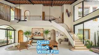 Moteur silencieux de ventilateur de plafond en bois noir de 52 pouces