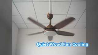 Modern Wood Grain Ceiling Fan Quiet Cooling Solution