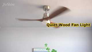 Ventilateur de plafond en bois silencieux avec lumière