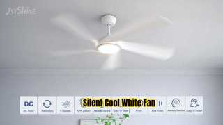 Quiet White Ceiling Fan LED Light