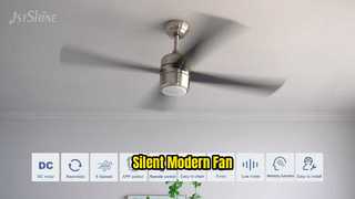 Lumière LED de ventilateur de plafond moderne et silencieux