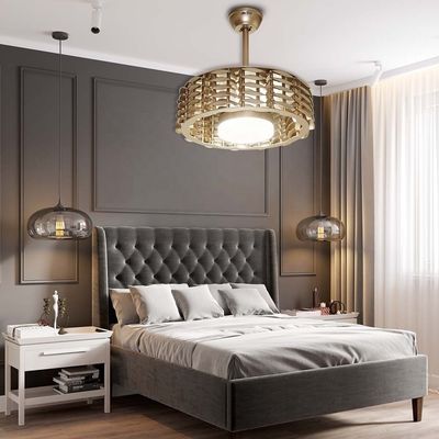 acheter Ventilateur de plafond de luxe décoratif sans pinceau Inverseur CC avec lumière LED fabrication en ligne