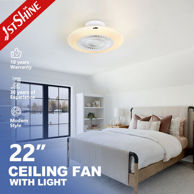 acheter Ventilateur de plafond LED de 22 pouces de design moderne avec ombrage étoilé et lumière atténuée blanc fabrication en ligne