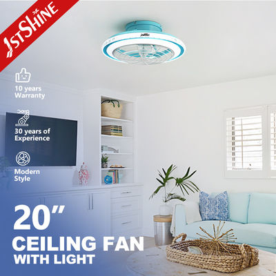 acheter 110-220V Ventilateur de plafond bleu à haut débit pour la maison avec OEM 1stshine LED et matériau de lame fabrication en ligne