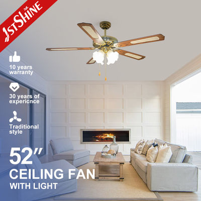 acheter Ventilateur de plafond en MDF de 52 pouces avec moteur 100% cuivre et design décoratif fantaisiste fabrication en ligne