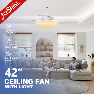 acheter Contrôle Wifi intelligent Petit ventilateur de plafond à lumière LED invisible pour chambre à coucher 42 pouces fabrication en ligne