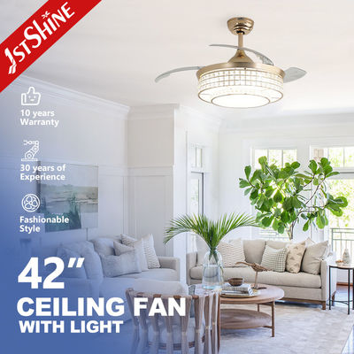 acheter Ventilateur de plafond rétractable à LED de 42 pouces économe en espace avec télécommande lumineuse et intelligente fabrication en ligne