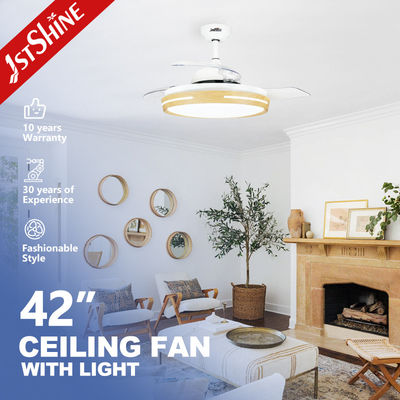 acheter Lumière de ventilateur de plafond acrylique métallique de 42 pouces avec moteur en cuivre pur et télécommande fabrication en ligne