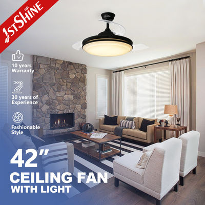acheter 230V éclairage décoratif ventilateur de plafond rétractable LED avec support de faible luminosité 42 pouces fabrication en ligne