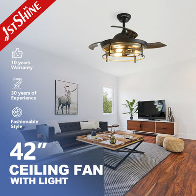 acheter 42 pouces de lame de plafond de fan de style invisible de ferme avec la lumière fabrication en ligne