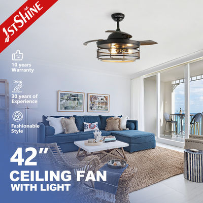 acheter Ventilateur de plafond noir de 2 à 42 pouces avec lame cachée et kit de lumière LED à télécommande fabrication en ligne