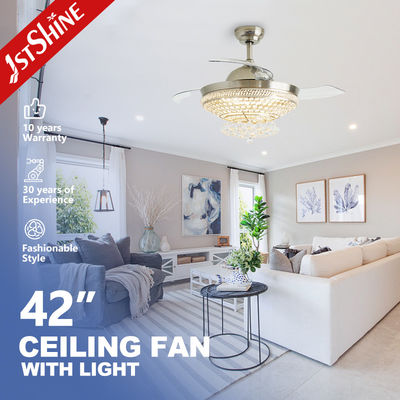 acheter 15cm Longueur de suspension Ventilateur de plafond rétractable décoratif avec lumières LED fabrication en ligne
