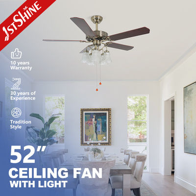acheter Ventilateur de plafond à chaîne de traction standard à moteur réversible de 52 pouces avec 5 lames en contreplaqué fabrication en ligne