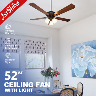acheter Ventilateur de plafond LED traditionnel de 52 pouces avec 5 lames MDF et solutions d'éclairage fabrication en ligne