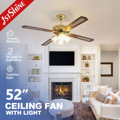acheter Lumière de ventilateur de plafond décoratif traditionnelle de 35 W avec chaîne de traction 4 lames en MDF pour chambre à coucher fabrication en ligne