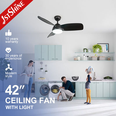 acheter Ventilateur de plafond LED de 42 pouces à moteur en cuivre pur avec lames ABS noires et corps en métal plastique fabrication en ligne