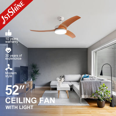 acheter Élégante conception en bois grain ABS lames ventilateur de plafond 52 pouces avec lumière atténuée fabrication en ligne