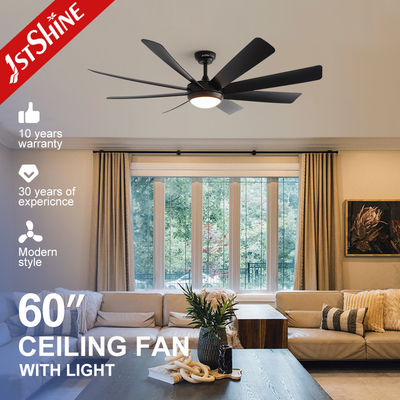 acheter Source d'alimentation en courant continu 60 pouces ventilateur de plafond ABS noir avec lampes LED et lames en plastique fabrication en ligne