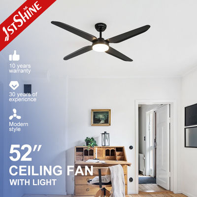 acheter Ventilateur de plafond en plastique noir moderne certifié ROHS de 52 pouces avec télécommande et 4 lames fabrication en ligne