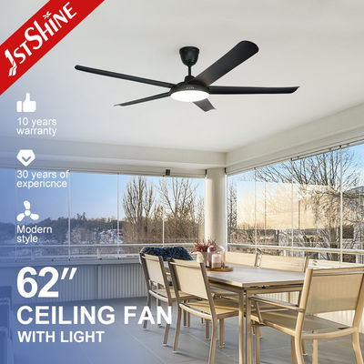 acheter 1stshine 6 vitesse silencieux DC moteur ventilateur de plafond avec 5 lames en plastique noir et lumière LED fabrication en ligne