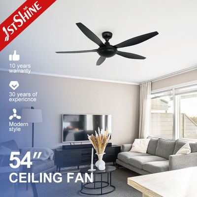 acheter Fan de plafond en plastique de noir de moteur de C.C de 54 pouces avec 6 vitesses à télécommande fabrication en ligne