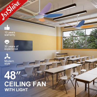 acheter 5 Ventilateur de plafond à lame multicolore avec éclairage à LED atténuable Blanc Noir Moteur à courant continu faible bruit fabrication en ligne