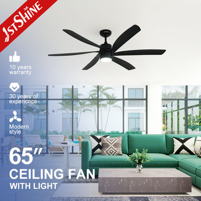 acheter Plus grand 6 Abs lames Ventilateur de plafond moderne Led Lumière Noire Haute Volume d'air 65 pouces fabrication en ligne