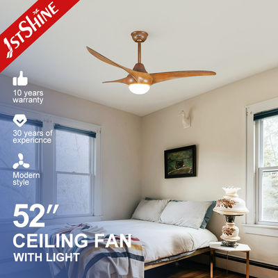 acheter Ventilateur de plafond en plastique à grains de bois silencieux avec télécommande à LED 3 couleurs fabrication en ligne