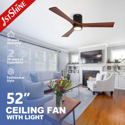 acheter Ventilateur de plafond LED à 3 lames moderne en bois naturel avec moteur CC à 5 vitesses fabrication en ligne
