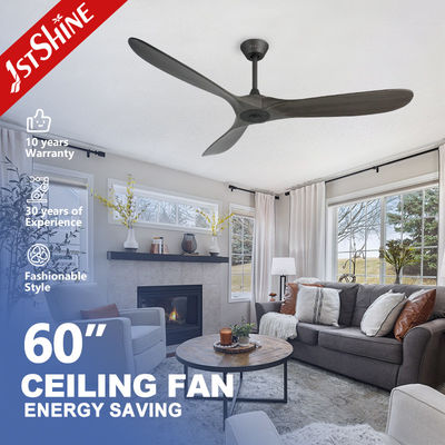 acheter Ventilateur de plafond à lames de bois à vent naturel de 60 pouces avec télécommande et barre métallique vers le bas 6 