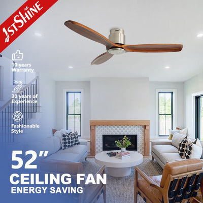 acheter Ventilateur de plafond moderne de 52 pouces à profil bas DC réglable avec ventilateur de plafond monté avec lames en bois fabrication en ligne