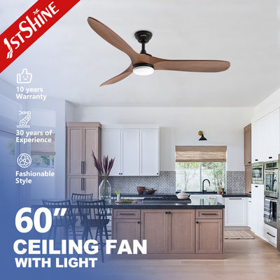 acheter Fonction de refroidissement de l'air 60 pouces moteur de cuivre en courant continu Ventilateur de plafond en bois massif avec lumière fabrication en ligne