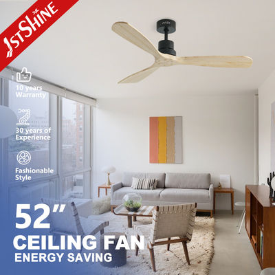 acheter Ventilateur de plafond à moteur à courant continu économe en énergie avec lames en bois naturel et télécommande intelligente fabrication en ligne