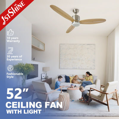 acheter Lumière de ventilateur de plafond en bois massif à LED dimmable de 52 pouces avec contrôle d'application intelligente fabrication en ligne