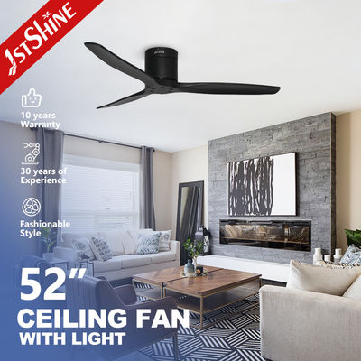 acheter 1stshine Ventilateurs de plafond à profil bas Noir Lames en bois massif Températeur inclus Taille 52 