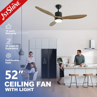 acheter Ventilateur de plafond en bois massif à 3 lames décoratif avec ou sans lumière 2 en 1 fabrication en ligne