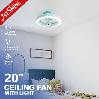 Bon prix Ventilateur de plafond à profil bas 20 pouces ABS bleu avec télécommande et corps de lampe métallique en ligne