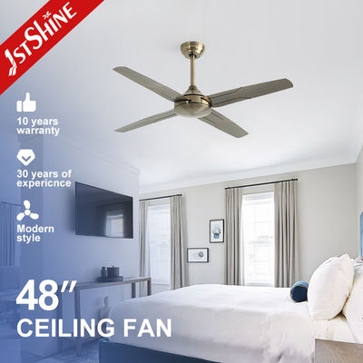 Ventilateur de plafond en cuivre pur à moteur alternatif à grande vitesse avec télécommande et 4 lames en fer