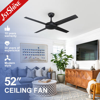 4 lames moteur à courant alternatif 61W ventilateur de plafond en métal noir 3 vitesses télécommande