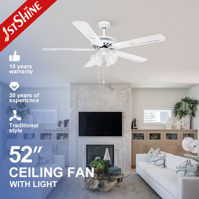 Bon prix Ventilateur de plafond de 52 pouces 132 cm décoratif avec lampes et 5 lames en ligne