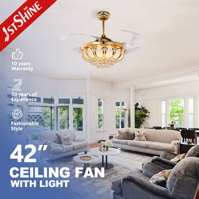 Ventilateur de plafond LED pliable à lame 42 pouces or / OEM avec lumière LED et lames