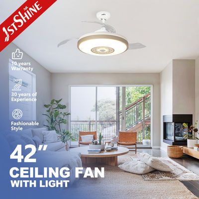 Ventilateur de plafond LED de conception invisible avec lumière de nuit intelligente et moteur CC 3000K/4500K/6000K