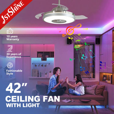 Ventilateur de plafond LED luxueux et élégant avec lecteur de musique et télécommande